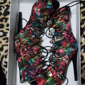 Multi color heels only worn once